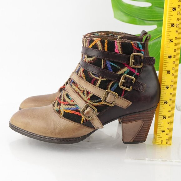L'Artiste Spring Step Womens Redding Boots Size 40 9 Brown Block Heel Booties - Picture 5 of 12